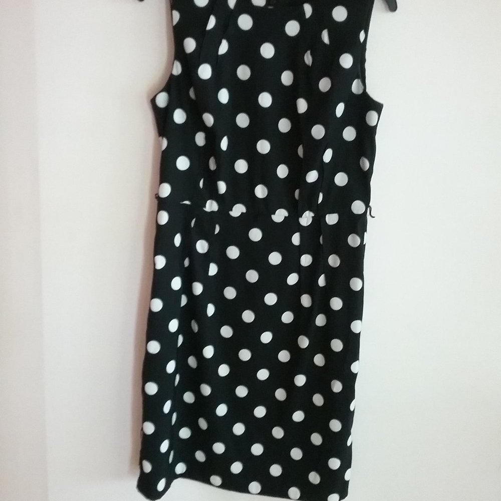 AGB Women's Dress Black & White Polka Dot